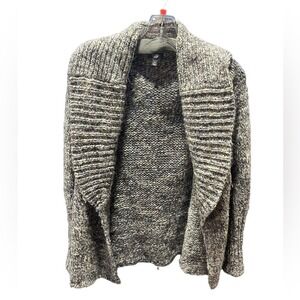 Talbots Heather Blue Gray Open Front Long Sleeve